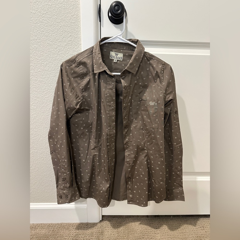 King Ranch Brown Long Sleeve Button-Up Shirt